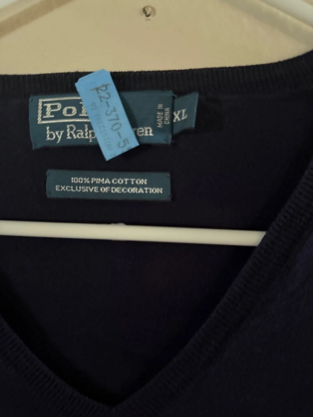 Polo by Ralph Lauren Navy V-Neck Sweater with Red Pony